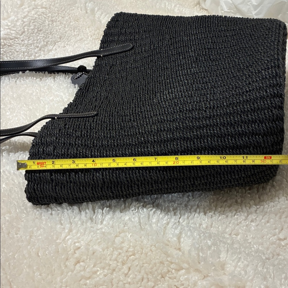 Coach Large Black woven Straw Tote - Picture 10 of 12